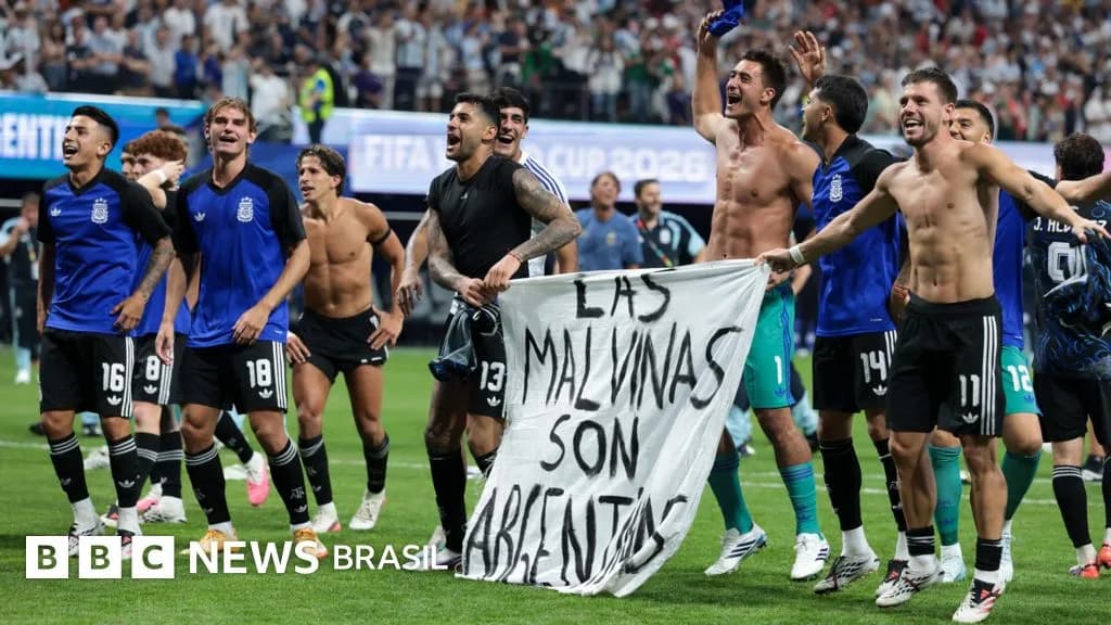 pode ser punida pela Fifa após faixa das Malvinas