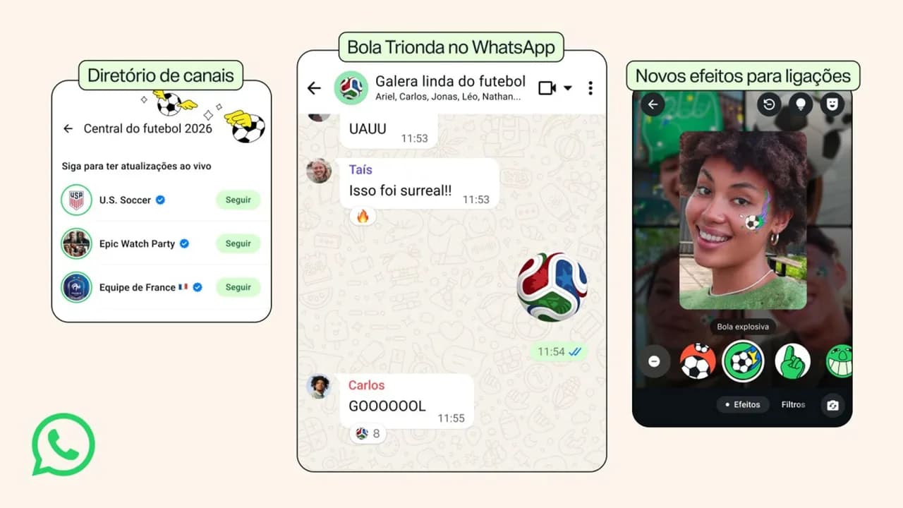 WhatsApp libera figurinhas e Meta AI na Copa 2026 a partir 11 de junho