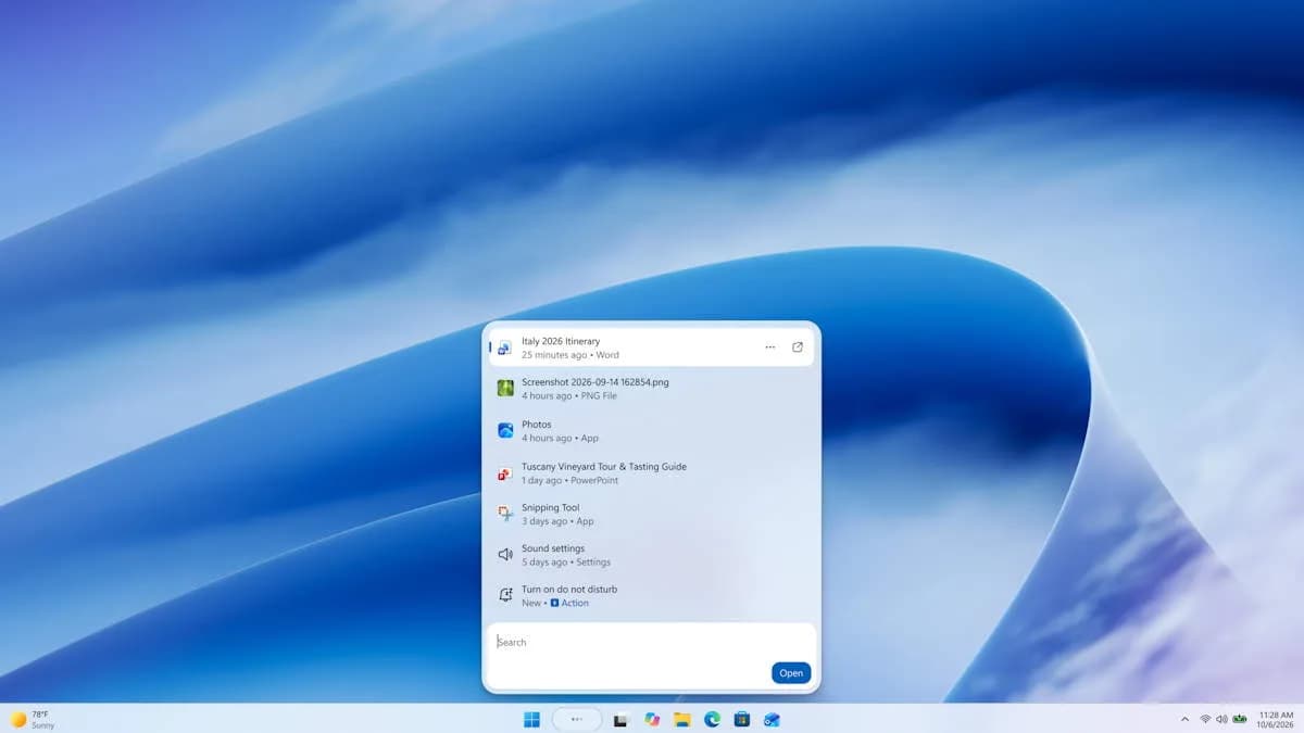 Windows 11 testa busca com comandos para mudar configurações