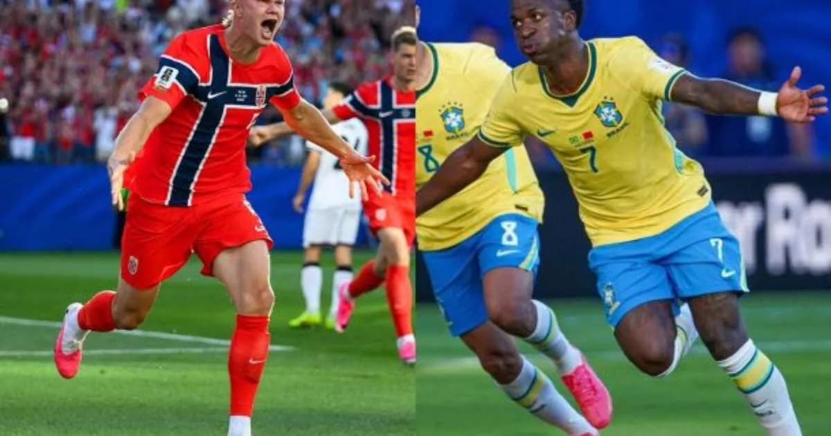 Brasil x Noruega nas oitavas: Haaland e Vinícius em foco