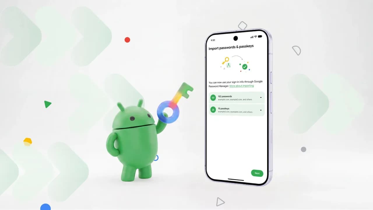 Android agora transfere senhas e passkeys direto entre apps
