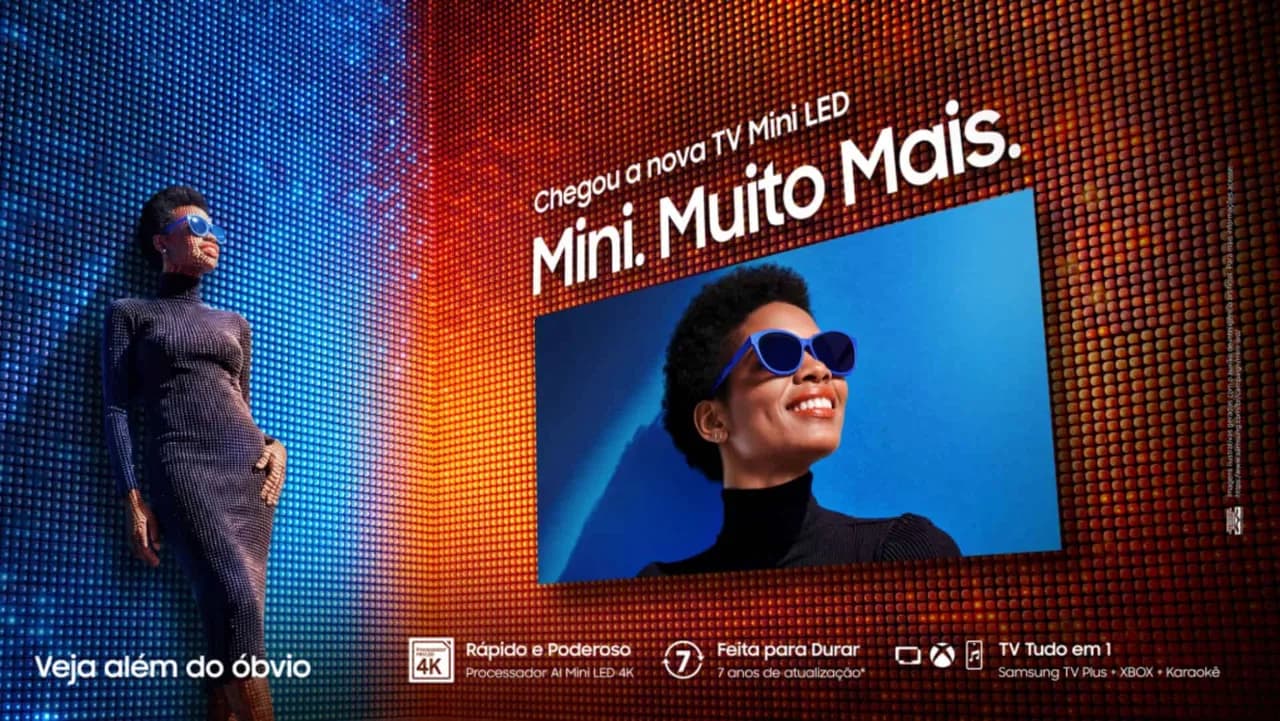 Samsung traz Mini LED de até 100 polegadas com IA ao Brasil