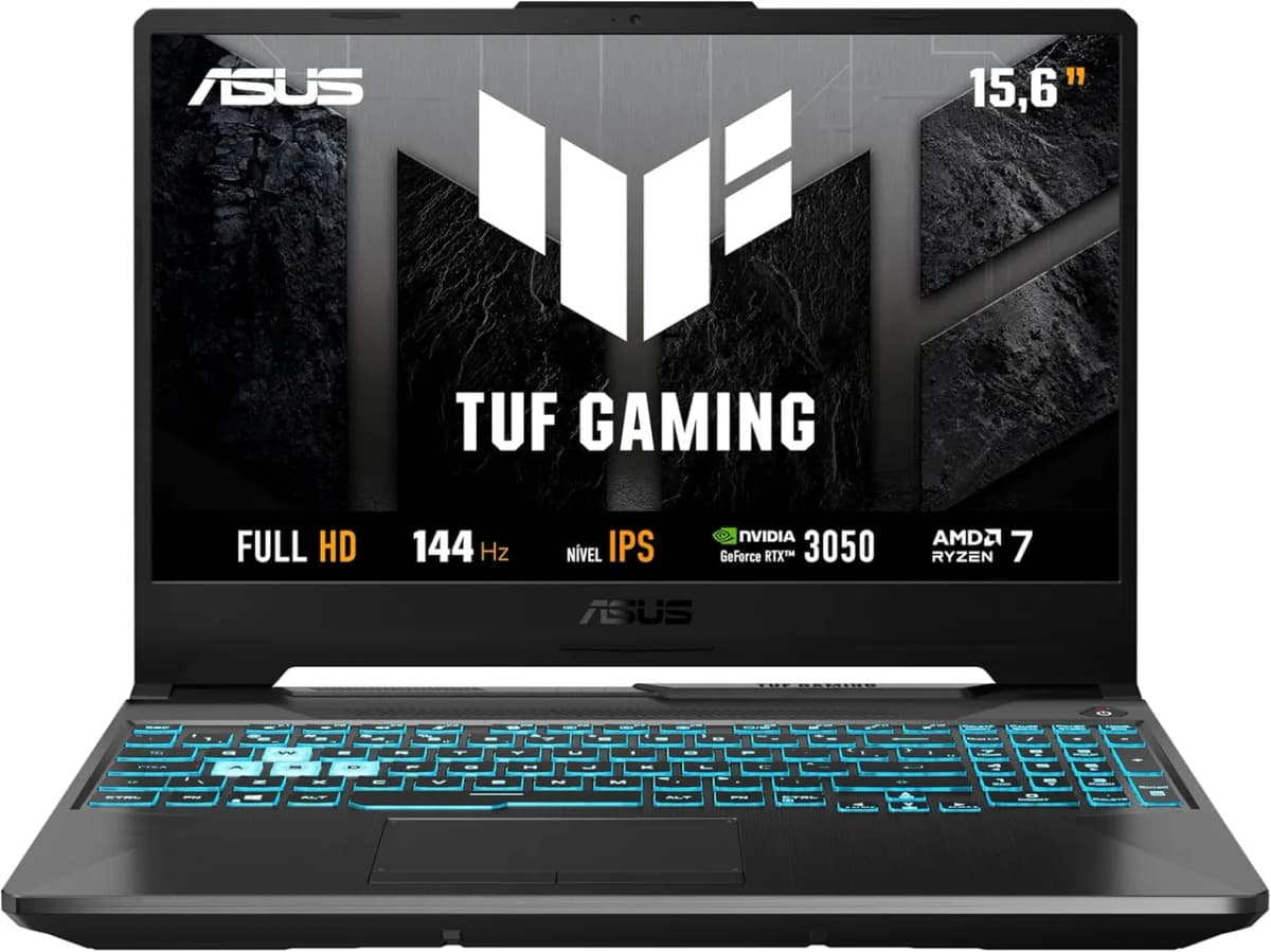 ASUS TUF A15 com Ryzen 7 e RTX 3050 144 Hz na Amazon