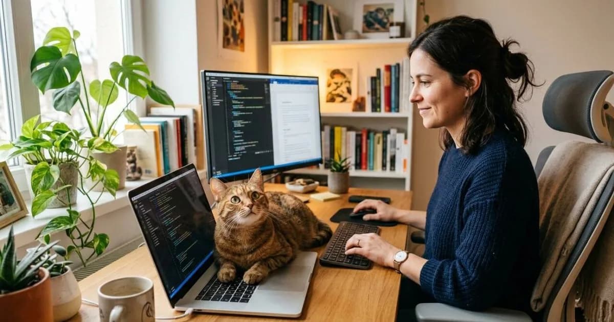 Gato no teclado por atenção e conforto térmico