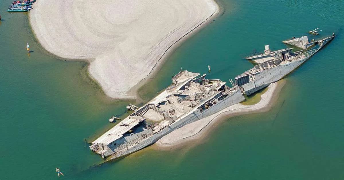 20 navios nazistas de 1944 ressurgem no Danúbio pela seca