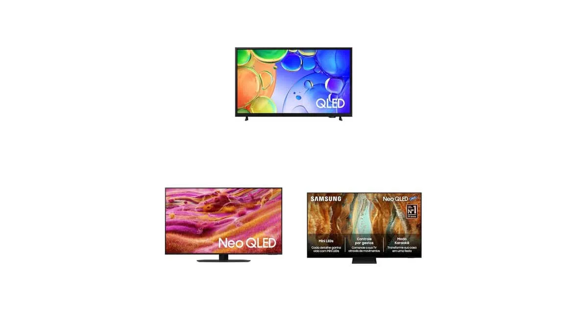 3 modelos Samsung QLED e NEO QLED 2025 em oferta na Amazon